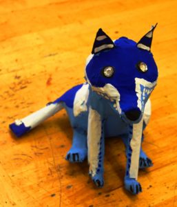 my daughter's art work in middle school 'wolf'